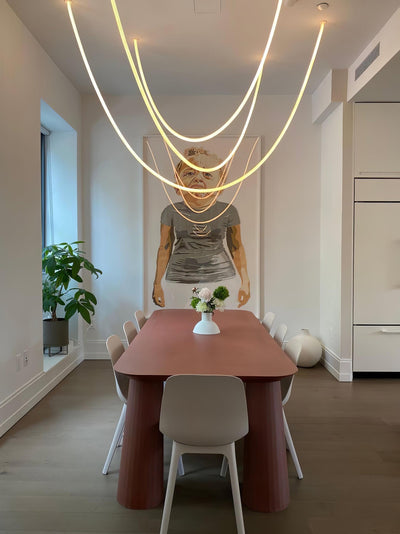 Fenris Pendant Lamp Flexible Curve Silicone Brass