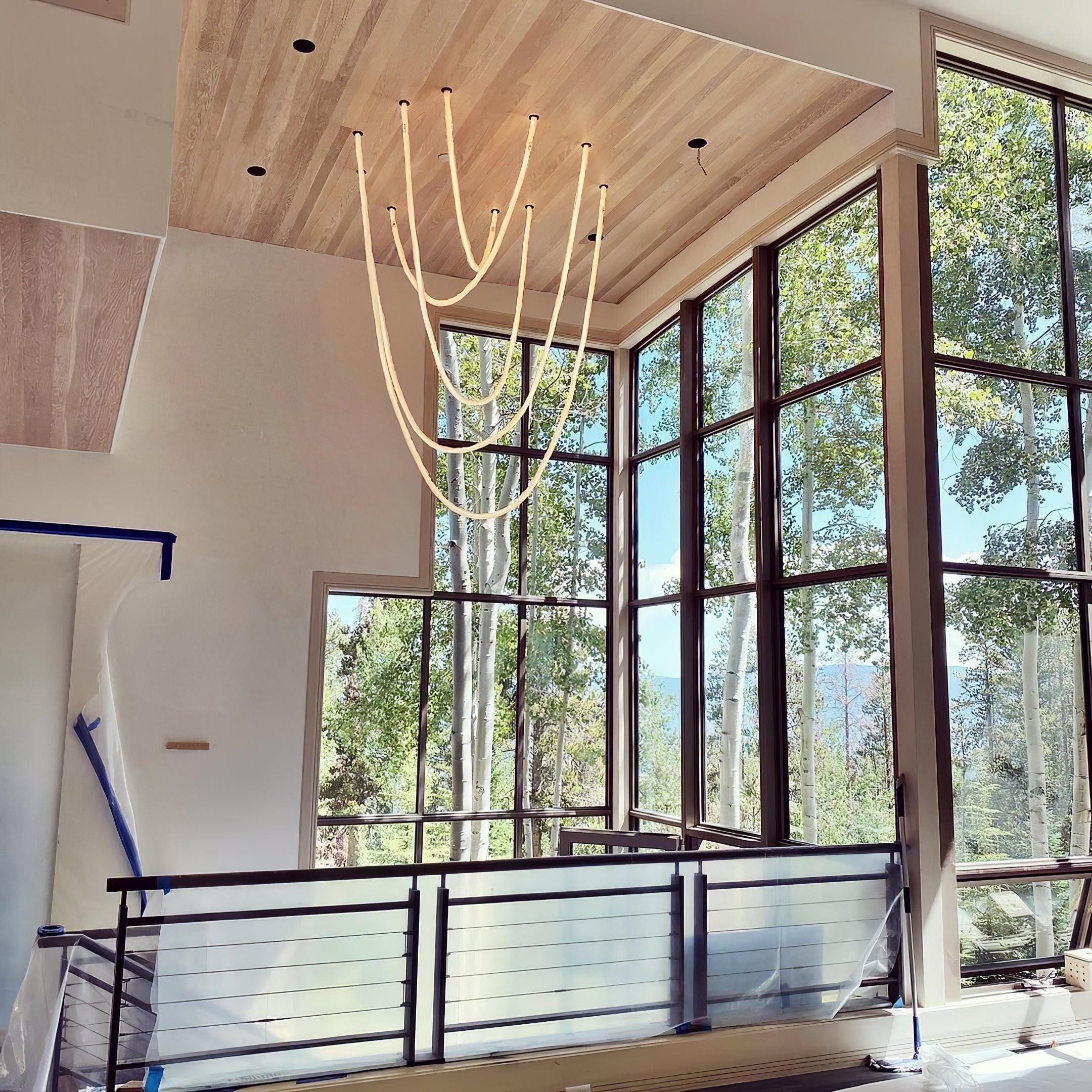 Fenris Pendant Lamp Flexible Curve Silicone Brass