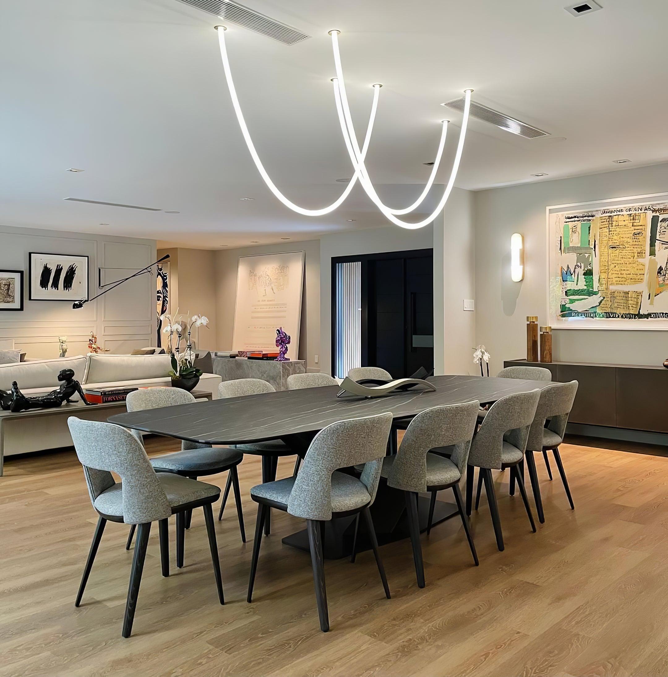 Fenris Pendant Lamp Flexible Curve Silicone Brass
