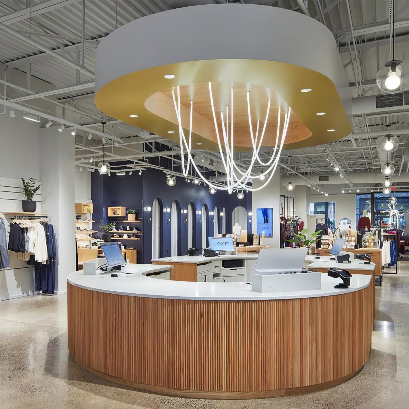 Fenris Pendant Lamp Flexible Curve Silicone Brass
