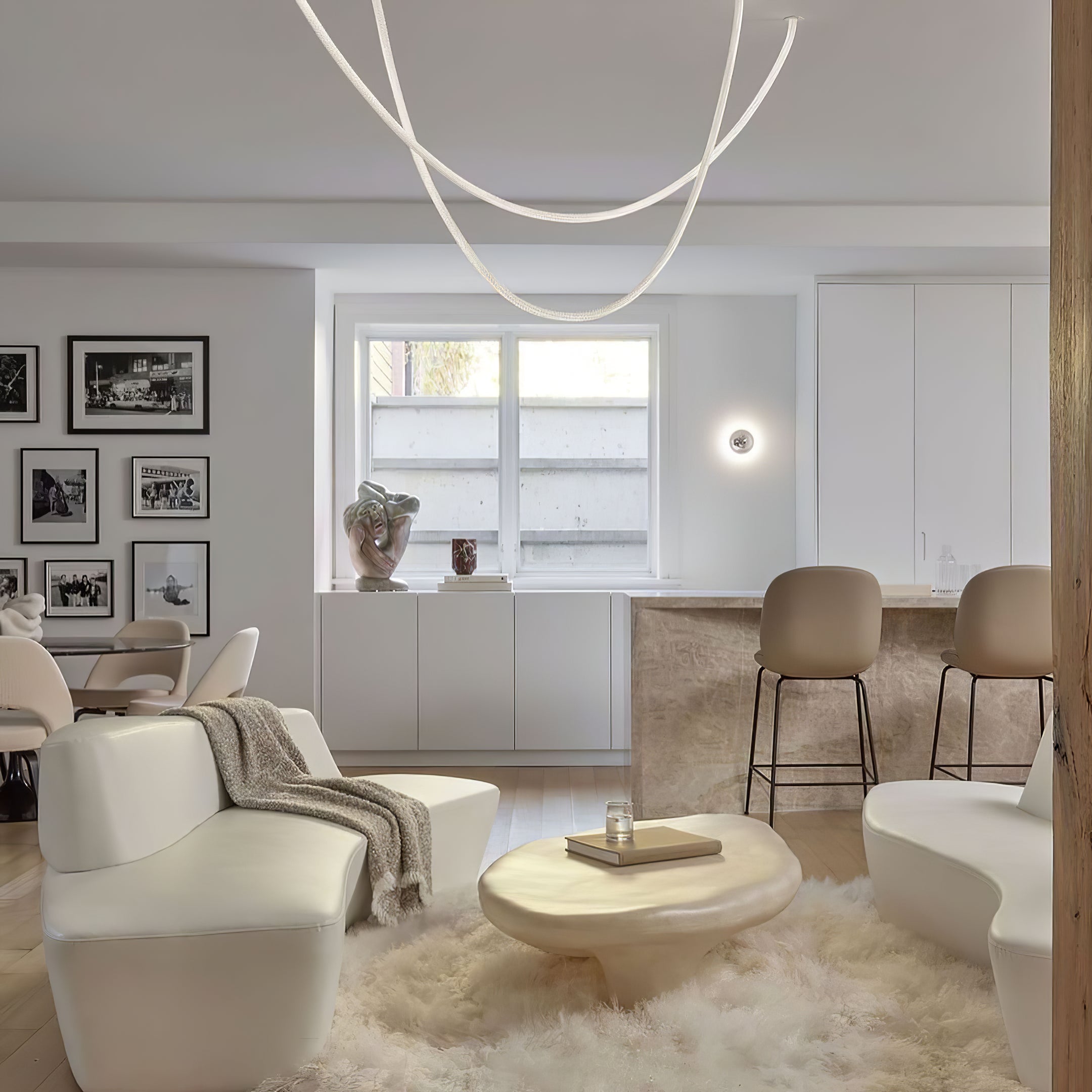 Fenris Pendant Lamp Flexible Curve Silicone Brass