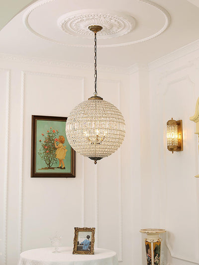 Elyinissa Chandelier Gold Globe Crystal Vintage