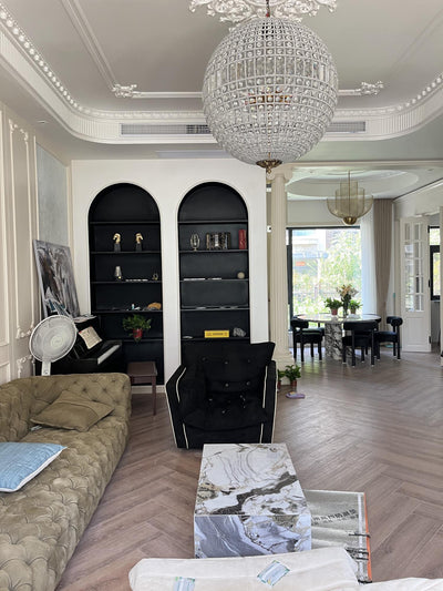 Elyinissa Chandelier Gold Globe Crystal Vintage