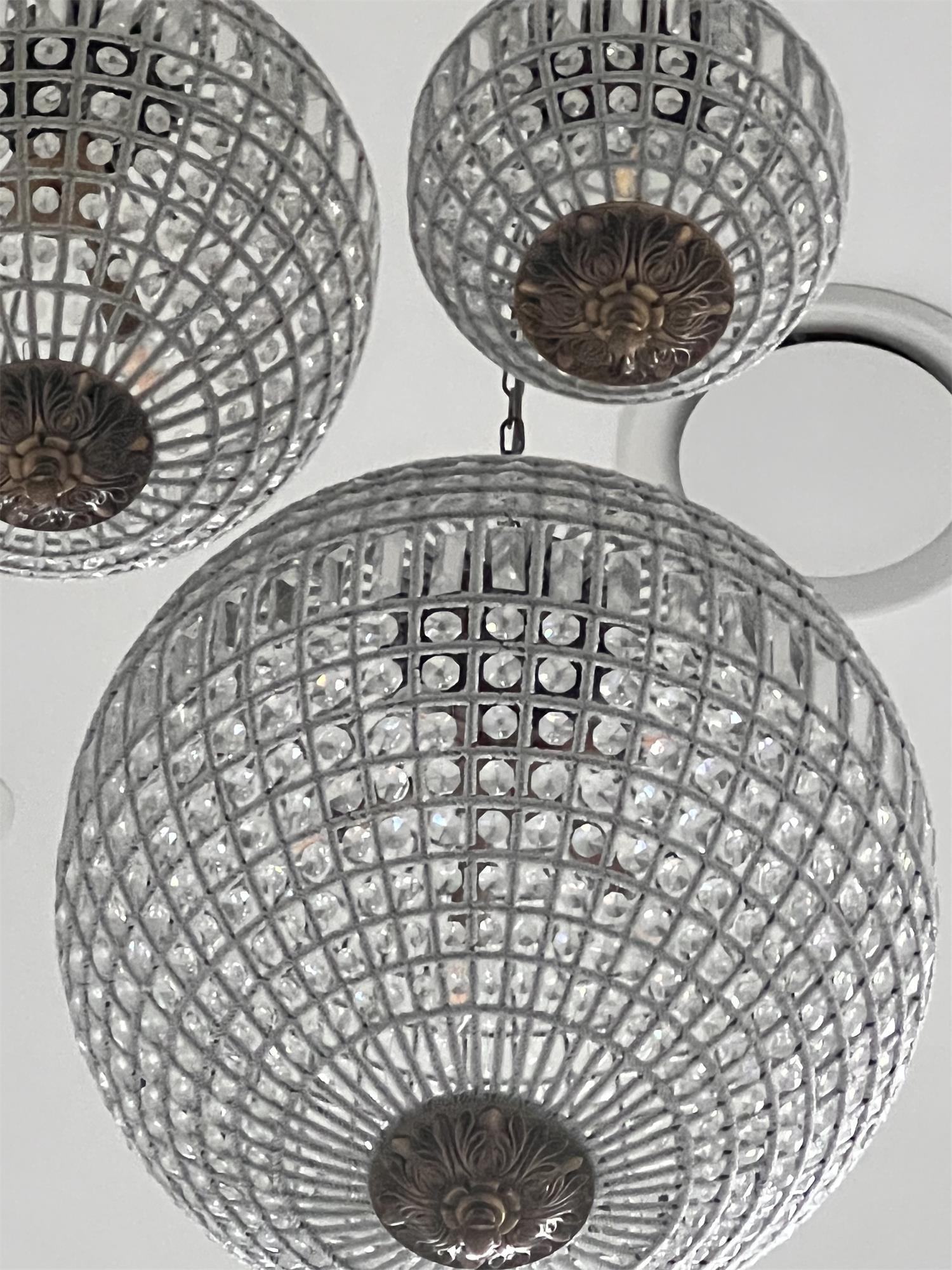 Elyinissa Chandelier Gold Globe Crystal Vintage