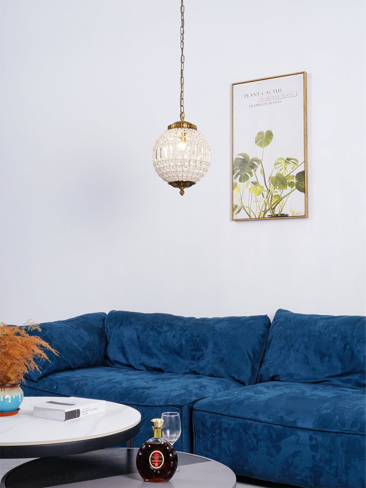 Elyinissa Chandelier Gold Globe Crystal Vintage
