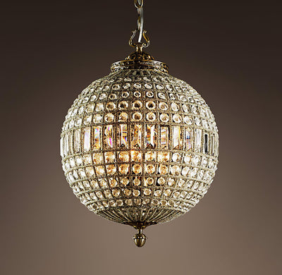 Elyinissa Chandelier Gold Globe Crystal Vintage