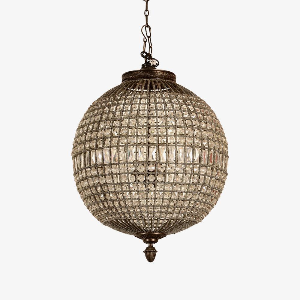 Elyinissa Chandelier Gold Globe Crystal Vintage