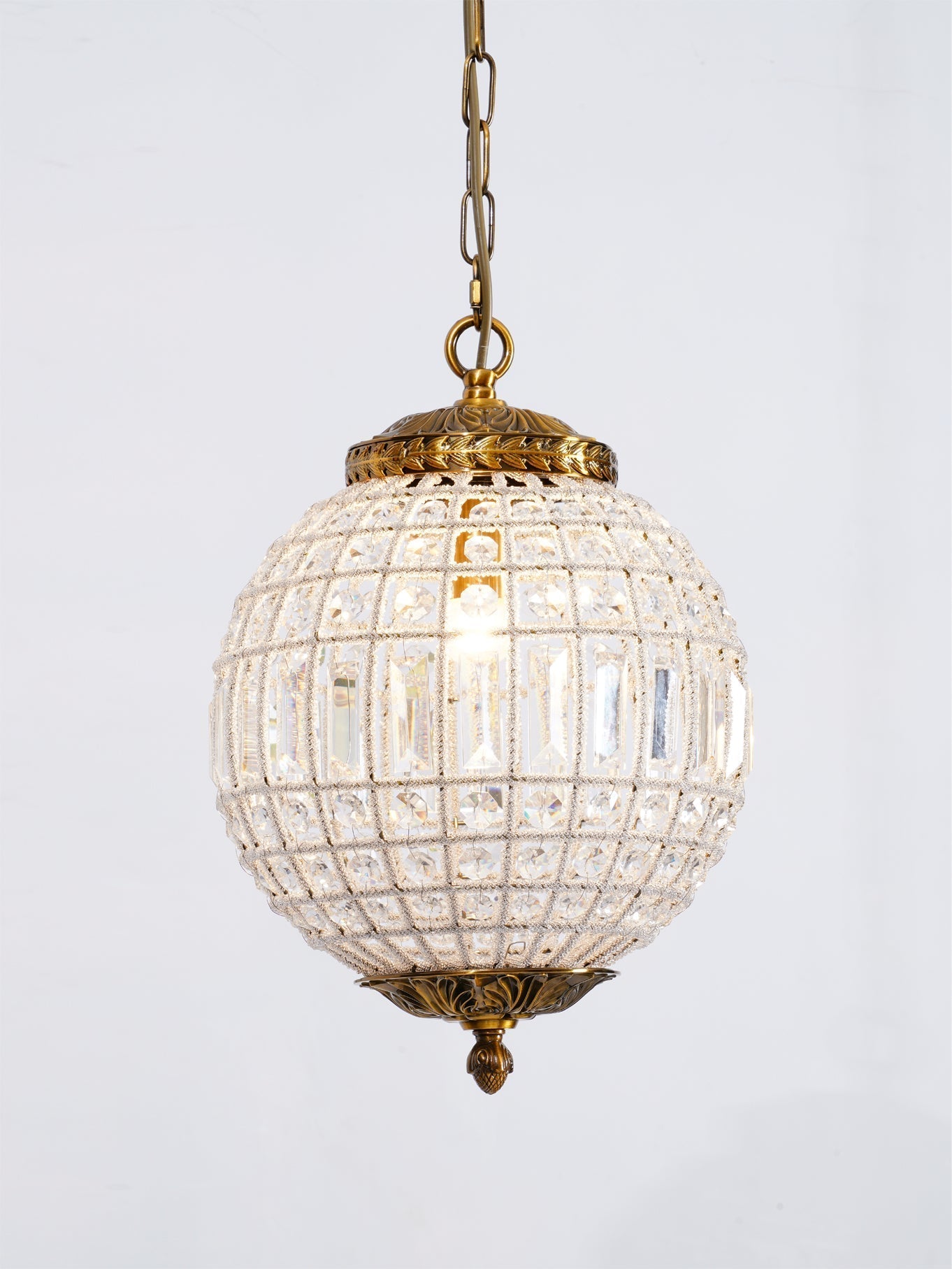 Elyinissa Chandelier Gold Globe Crystal Vintage