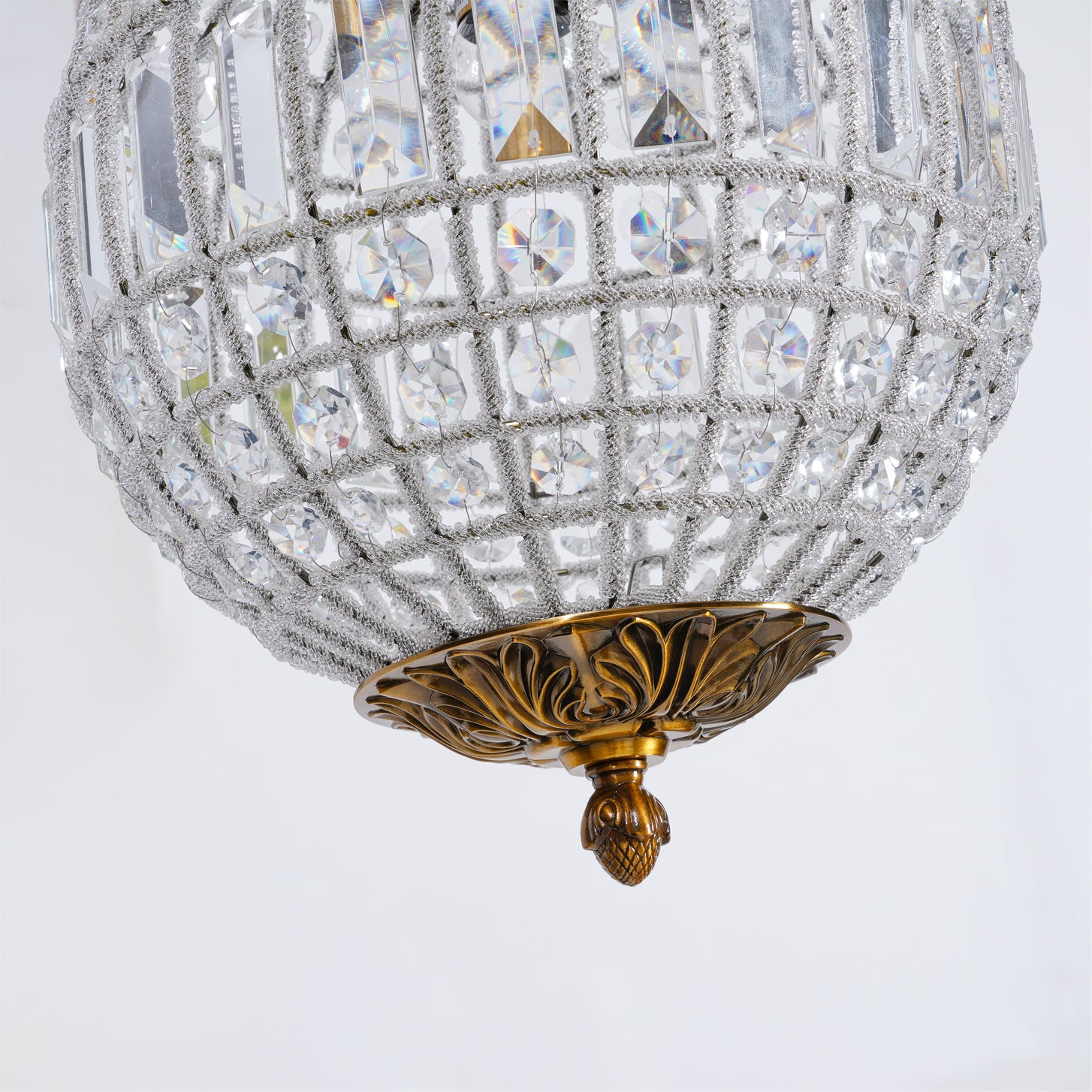 Elyinissa Chandelier Gold Globe Crystal Vintage
