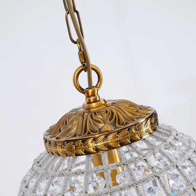 Elyinissa Chandelier Gold Globe Crystal Vintage