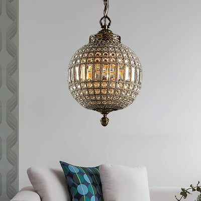 Elyinissa Chandelier Gold Globe Crystal Vintage