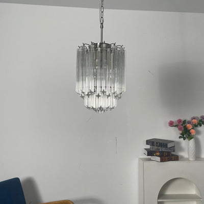 Luph Transparant Murano Glass Prism Chandelier