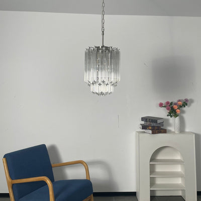 Luph Transparant Murano Glass Prism Chandelier