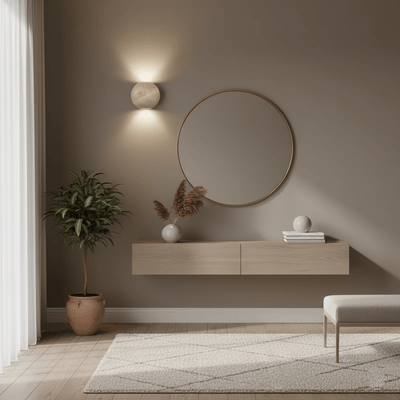 Travian Travertine Globe Wall Sconce
