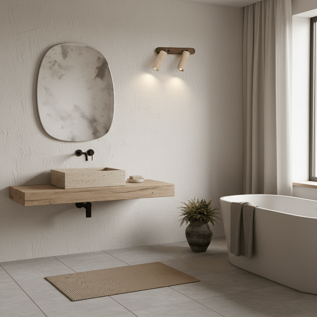 Sereise Travertine Beam Wall Light