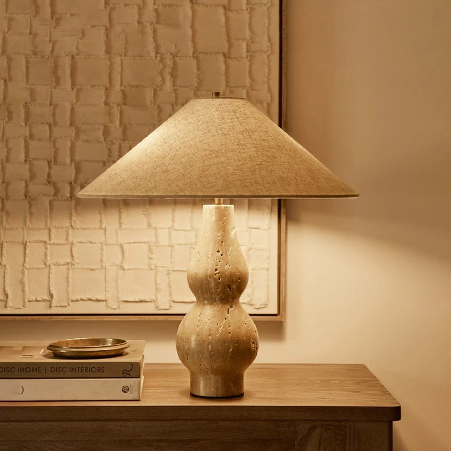 Travertine Double-Gourd Table Lamp