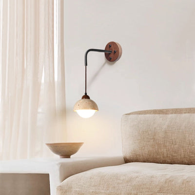 Travertine Swing Arm Wall Sconce