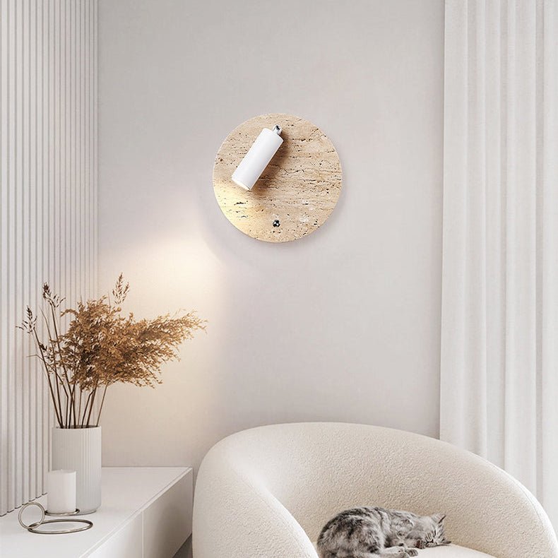 Selan Travertine Axis Directional Sconce