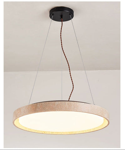 Seranena Travertine Circle LED Pendant Light