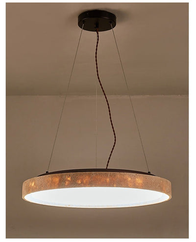 Seranena Travertine Circle LED Pendant Light