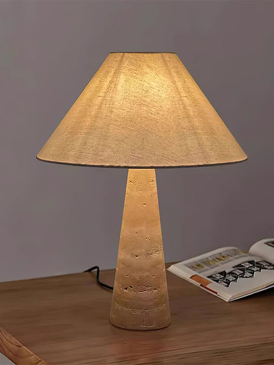 Tavarette Travertine Column Table Lamp