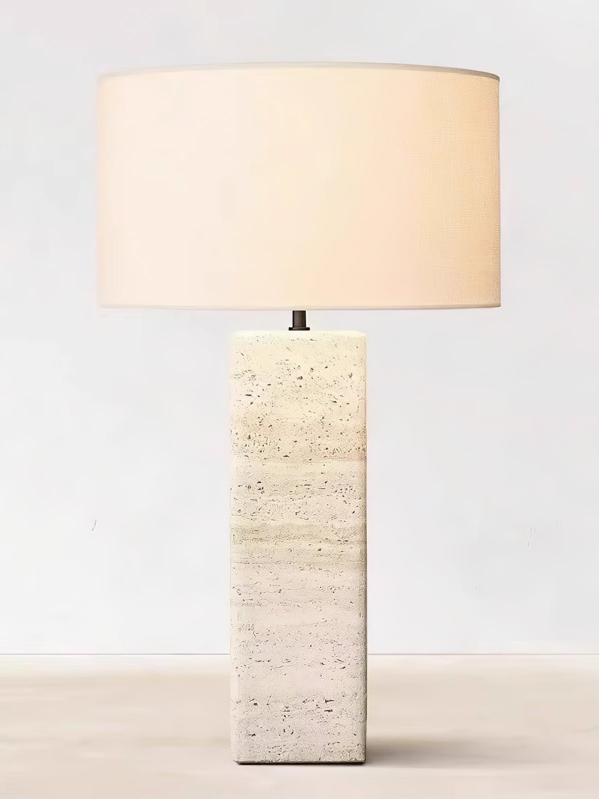 Tavarette Travertine Column Table Lamp