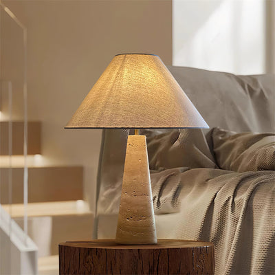 Tavarette Travertine Column Table Lamp
