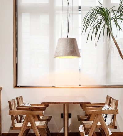 Briven Travertine Cone Pendant Lamp