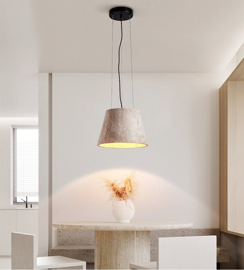 Briven Travertine Cone Pendant Lamp