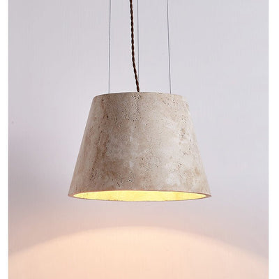 Briven Travertine Cone Pendant Lamp