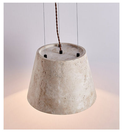 Briven Travertine Cone Pendant Lamp