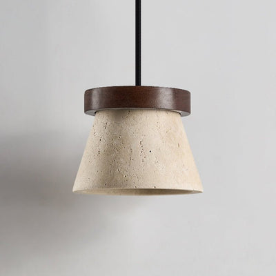 Valisielle Travertine Cone Ring Pendant Light