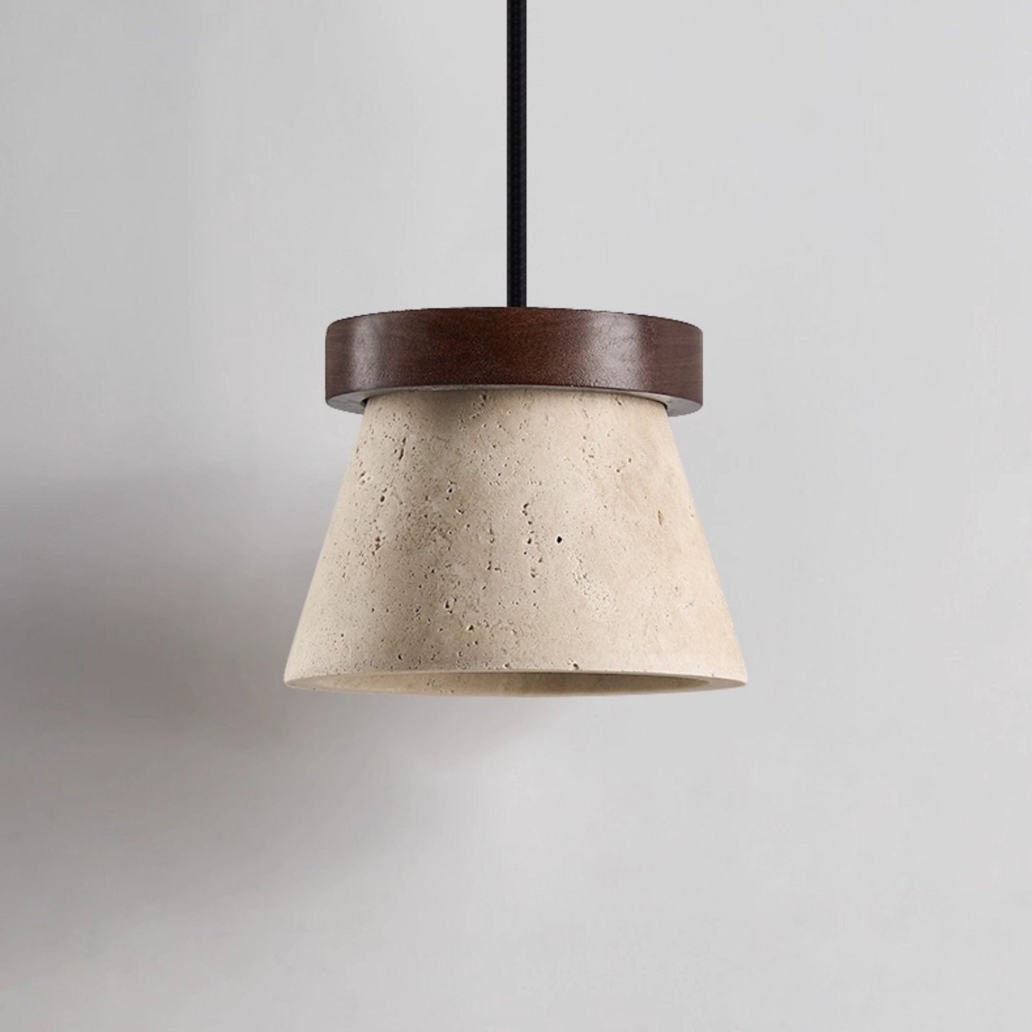 Valisielle Travertine Cone Ring Pendant Light