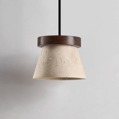 Valisielle Travertine Cone Ring Pendant Light