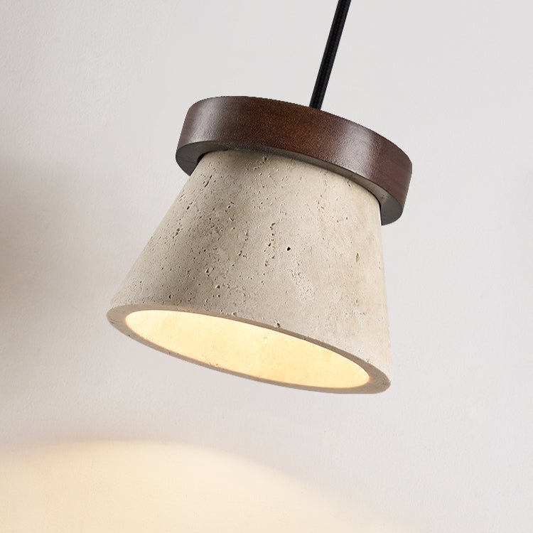 Valisielle Travertine Cone Ring Pendant Light