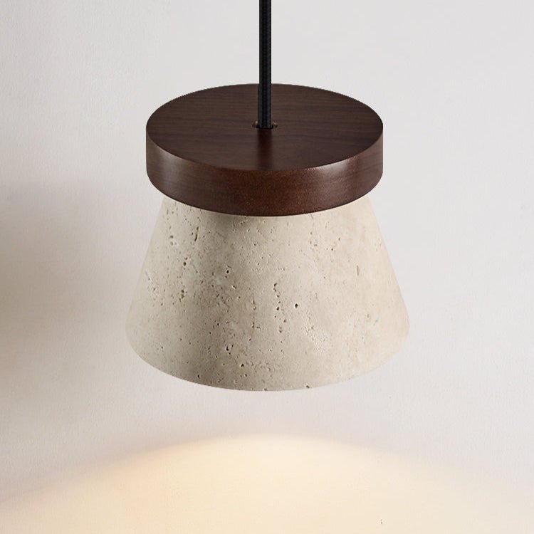 Valisielle Travertine Cone Ring Pendant Light