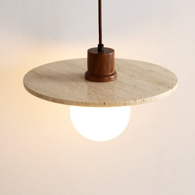Tavuia Travertine Halo Pendant Light