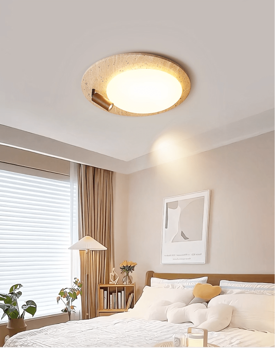 Nivorne Travertine Oval Knob Ceilling Lamp