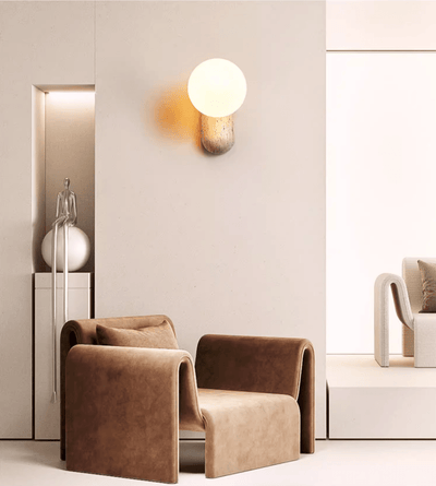 Aeralis Travetine Pebble Wall Light