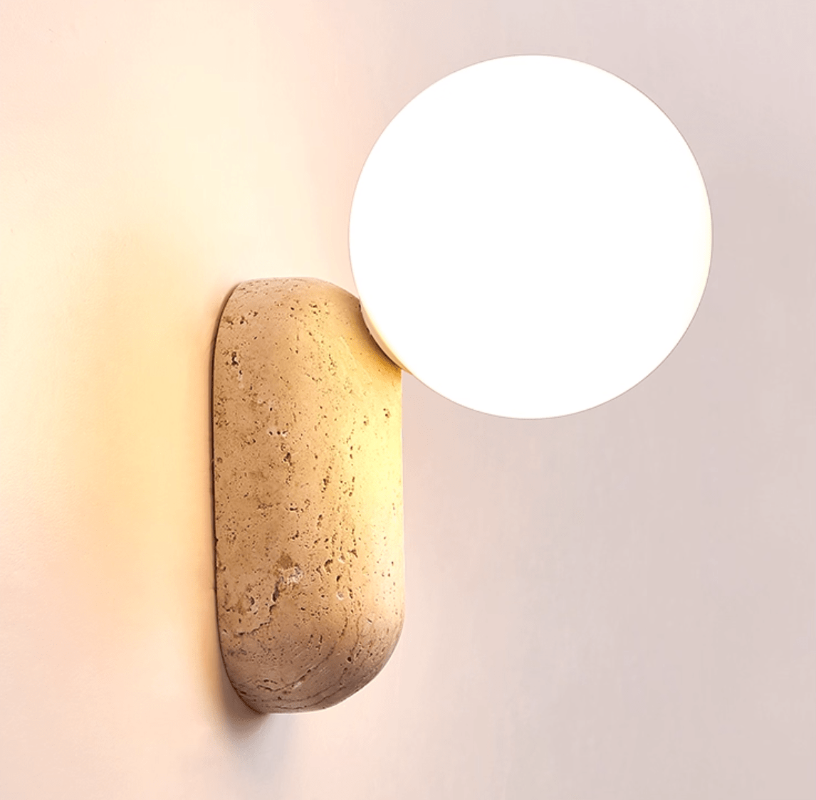 Aeralis Travetine Pebble Wall Light