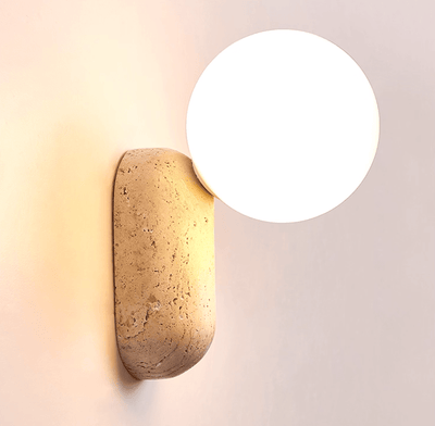 Aeralis Travetine Pebble Wall Light