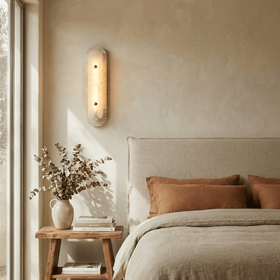 Travertine Alabaster Pill Wall Sconce