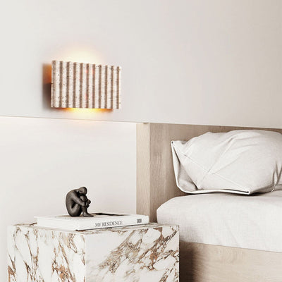 Noriora Travertine Ribbed Wall Sconce