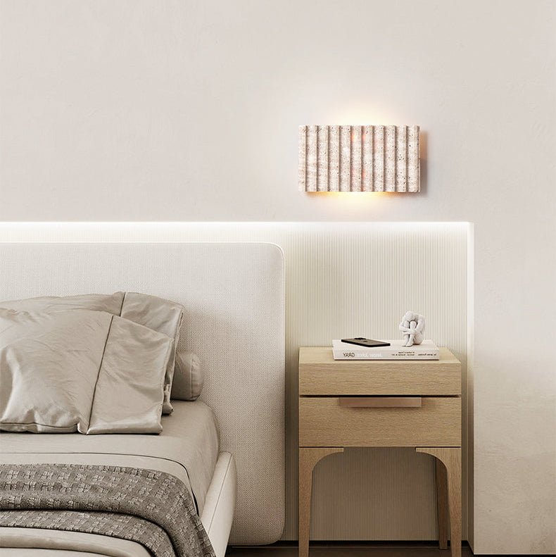 Noriora Travertine Ribbed Wall Sconce