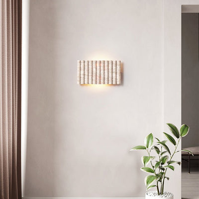 Noriora Travertine Ribbed Wall Sconce