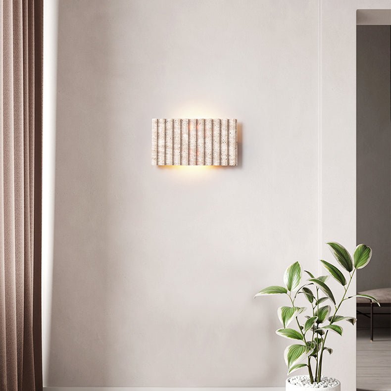 Noriora Travertine Ribbed Wall Sconce