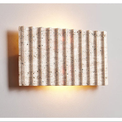 Noriora Travertine Ribbed Wall Sconce
