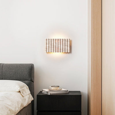 Noriora Travertine Ribbed Wall Sconce