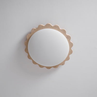 Crestwood Travertine Scallop Edge Ceiling Light