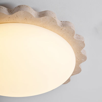 Crestwood Travertine Scallop Edge Ceiling Light